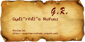 Gyárfás Rufusz névjegykártya